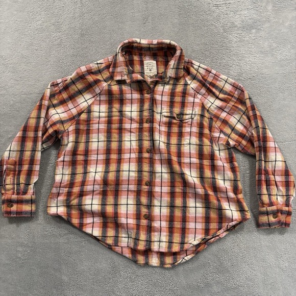 Billabong Tops - Billabong Button Long Sleeve Shirt Women S Pink Plaid Western Cottagecore